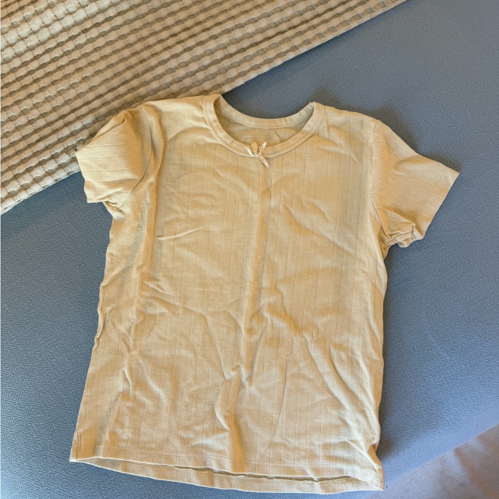 Daily Drills Short Sleeve Crewneck Top in Light Yellow